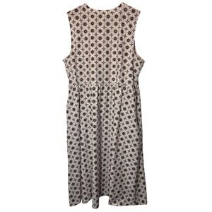 Croft & Barrow XXL Womens Jumper Dress Warm Brown Print Buttons and Side Pockets